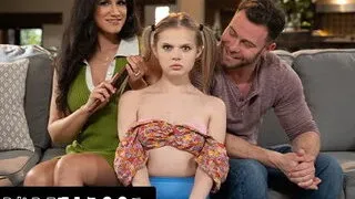 Petite Babysitter Coco Lovelock has Pissing Humiliation to Please Kinky Coupl...