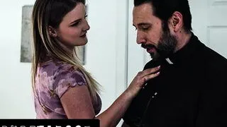 Troubled Teen Eliza Eves Fucks Her Preist to Piss off Her Religious Stepmom