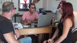 Pretty redhead babe discovering naturism at Cap