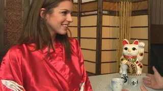 Babe with amazing pair of tits fucking Asian guy