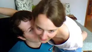 Teen couple in missionary position