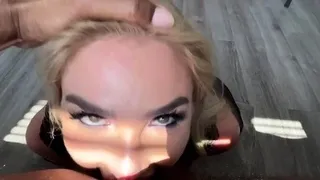 Amateur Blonde Blowjob handjob and cumshot