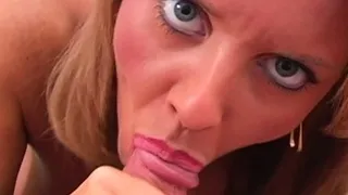 Real blonde amateur giving a POV blowjob