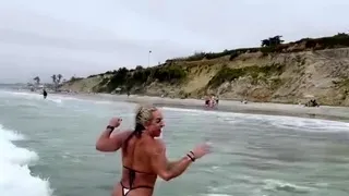 Busty amateur blonde solo