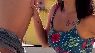 Brunette hardcore blowjob