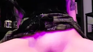 Katie amateur brunette girl toying pussy with a vibrator