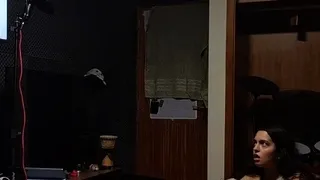 Small titted brunette teen fingering on the bed