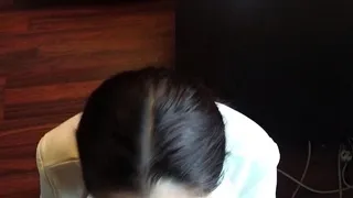 Bitch gives wam blowjob and handjob in pov scene