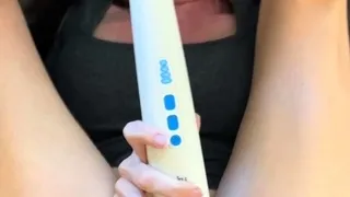 Adorable brunette masturbation with big toy