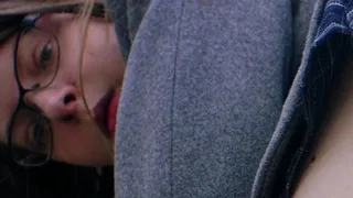 Small tit brunette gives a nice hard blowjob and fuck