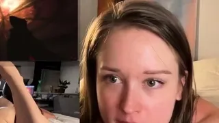 Blonde amateur MILF sucks and jerks for facial