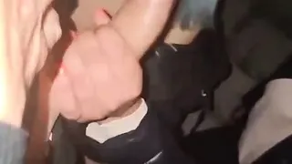 Slut fucked outdoor in the streets and get two load of cum