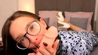 Horny amateur web cam teen girl takes a toy deep inside