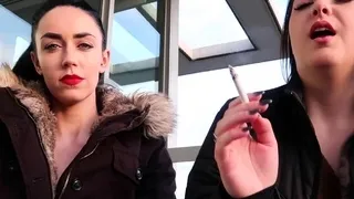 Outdoor anal solo and masturbating blonde