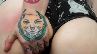 Tattooed Big-Ass Chick Gives Jerk-Off Instructions on Webcam