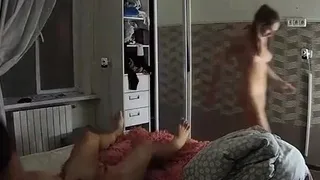 Big tit black amateur teen sucking some cock on cam