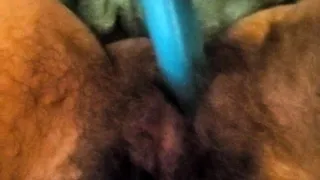 Hairy amateur solo toy fuck