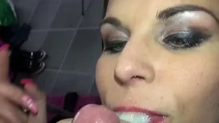 Amateur MILF blowjob cumshot