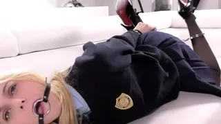 Leggy blonde beauty pervy stockings piss tunnel fetish