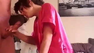 Morning smoke blowjob and handjob