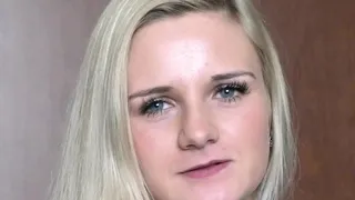 Blonde teen in solo action with her pussy