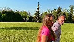 POV video of natural tits Suzie Sparklez riding a dick in nature