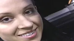 Teen dark-haired can't fight back riding stranger's manstick for creampie