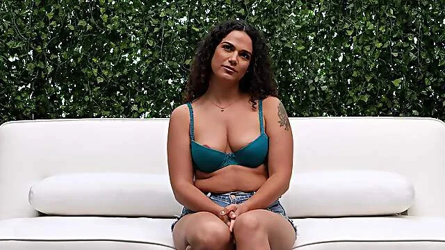 Curly casting beauty with thick ass fucks in a superb POV