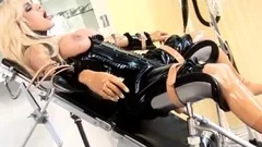 Blonde is flashing her big boobs in the outdoors