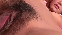 Dirty asian tramp Yuika Akimoto finger-tickling her hairy poon with fucky-fucky fucktoys - greatest JAV!