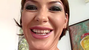 Angelina Love wearing nylon stockings riding a dick in POV