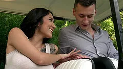 Close up video of brunette Darcia Lee giving a nice blowjob