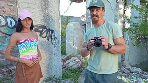 Outdoor dicking with a Russian brunette babe - Eva Tender