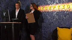 Rough FFM threesome with naughty Angelique Bellerose & Chloe Famee