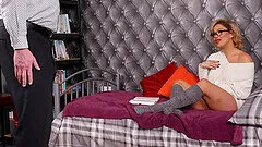 Tattooed Harli May with natural tits posing naked for her man