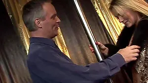 Horny stripper and her nasty GF fulfill man's naughtiest fantasy with super-naughty threeway