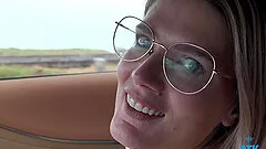 Ex girlfriend Riley Rose loves showing her feet in the car