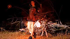 Outdoor lesbian threesome with naughty Sirena Milano & Eva Tender