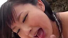 Horny Asian damsel Megumi Haruka gives oral job and has outdoor threeway - Best JAV!