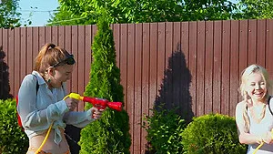 Rough outdoor group sex with naughty Lana Rose & Lina Shisuta