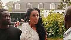 Outdoor interracial MMF threesome with hot ass Texas Patti