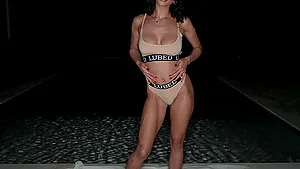 Brunette Lina Love with big tits and hot as riding a dick