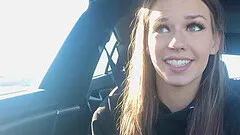 Homemade video of Madi pleasuring her pussy in the car - HD