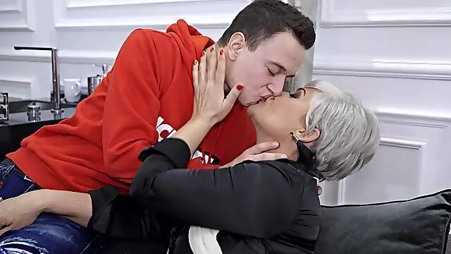 Granny loves the thick inches gaping her old pussy in such intimate rounds