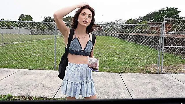 First time she tries bang bus sex and she's set to devour the cock