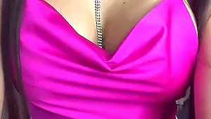 Close up homemade video of a solo brunette with big boobs