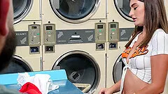 Brunette Mae Milano with nice ass moans during rough dicking