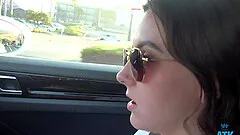 Homemade video in POV with Serena Hill being fingered in a car