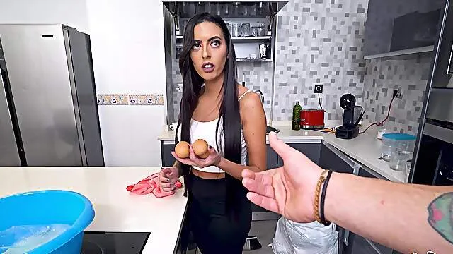 Classy brunette beauty filmed in home POV devouring dick like a goddess