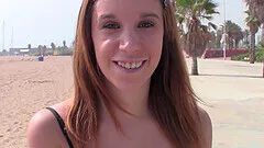 Homemade video in POV with a brunette darling being fingered